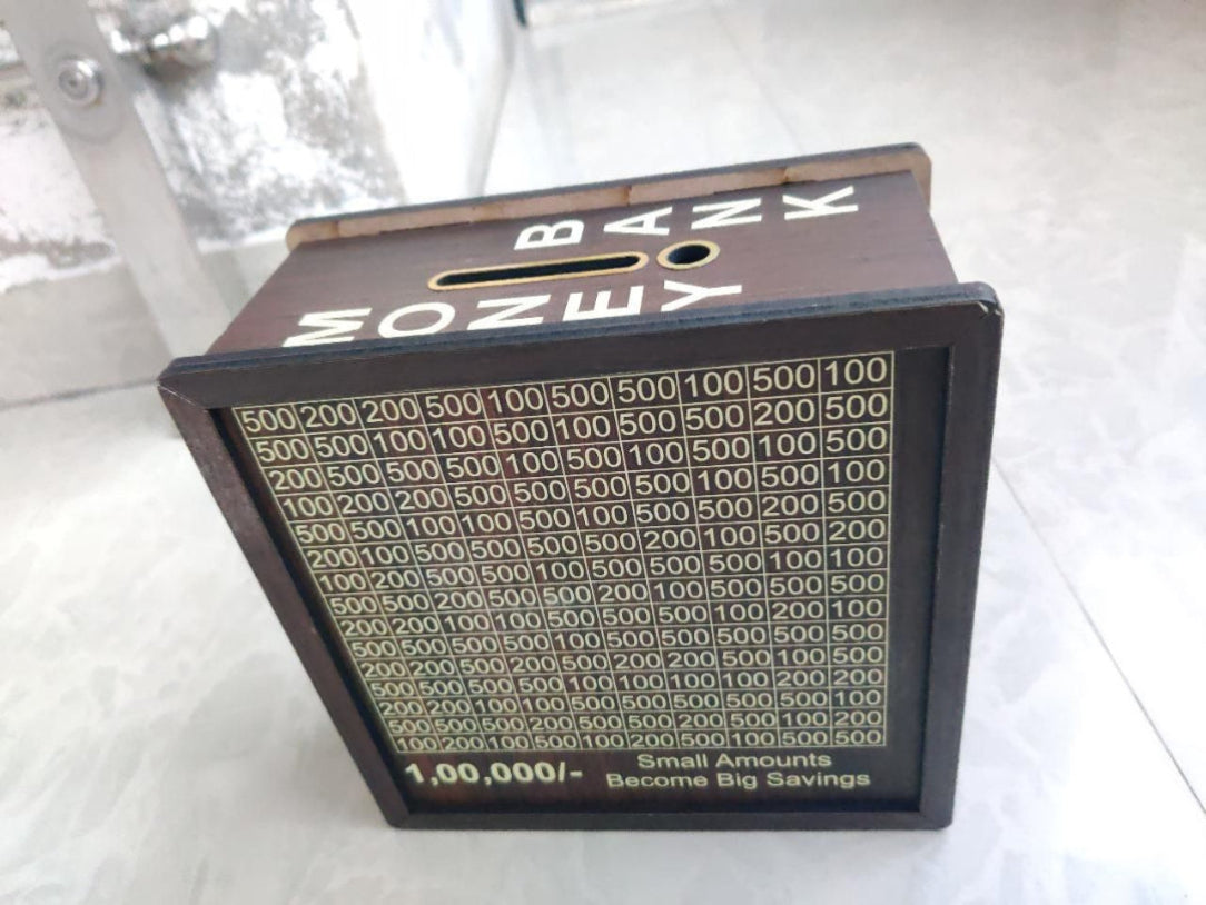 Mozank money box with numbers on a white background