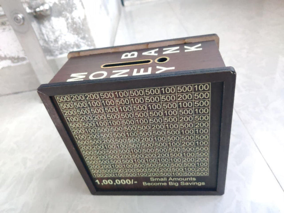 Mozank money box with numbers on a white background