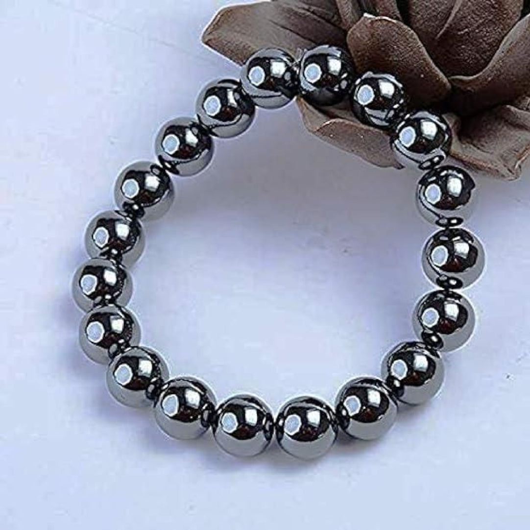 Natural Round Beads Magnetic Hematite Crystal Stone 8mm Bracelet ( Buy One Get One Free )