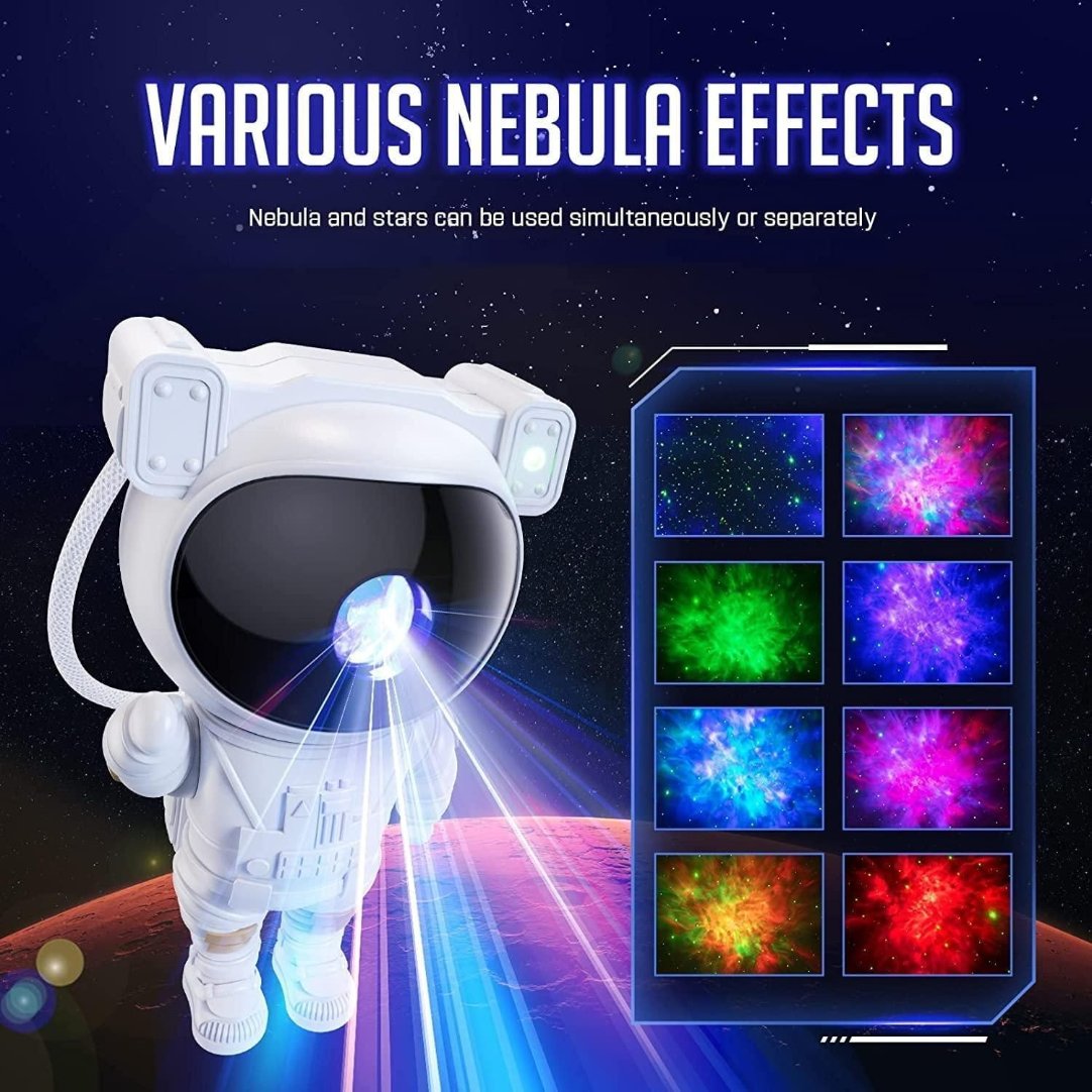 Astronaut Galaxy Projector - 360 Magnetic Head Rotation, Remote Control .