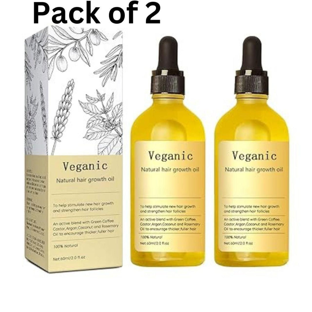 Vegan Natural Hair Growth Oil ( Buy One Get One Free ) .