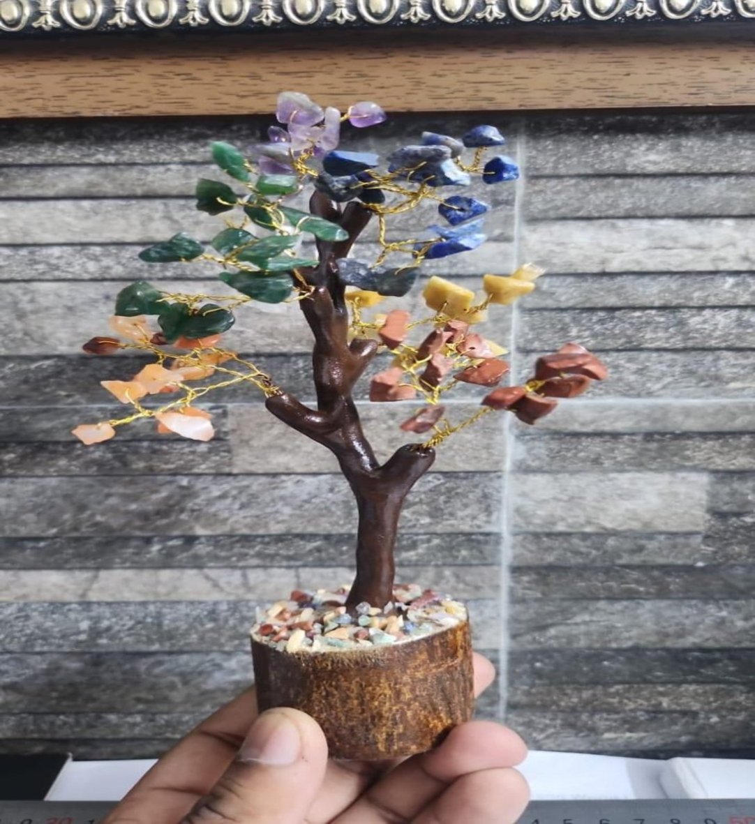 7 Chakra Natural Gemstone Crystal Tree .