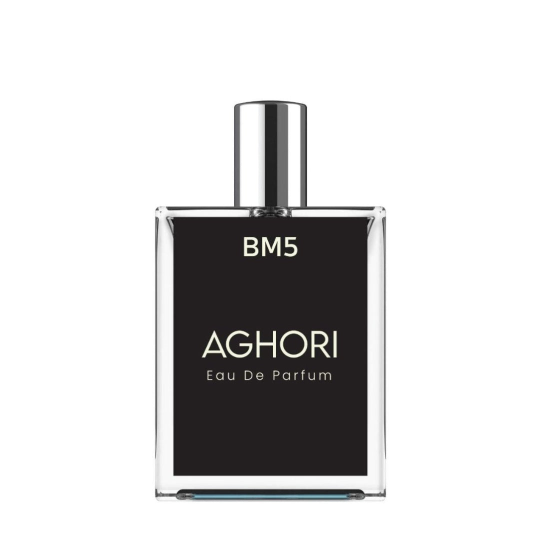 Aghori BM5 Eau De Parfum bottle on a white background