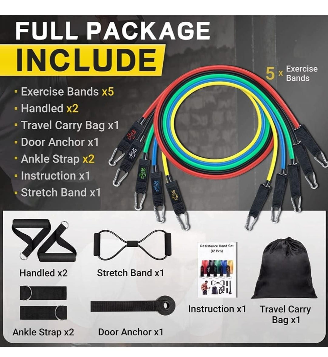 Resistance Band Set for Heavy Workout .