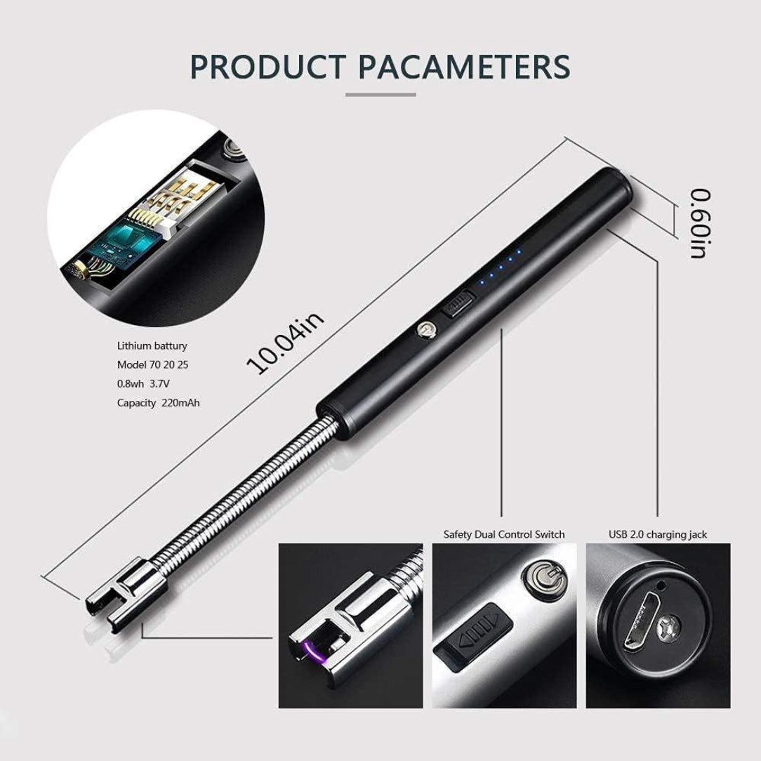 Product specifications of a pen-like device with USB connection and safety features on a white background.