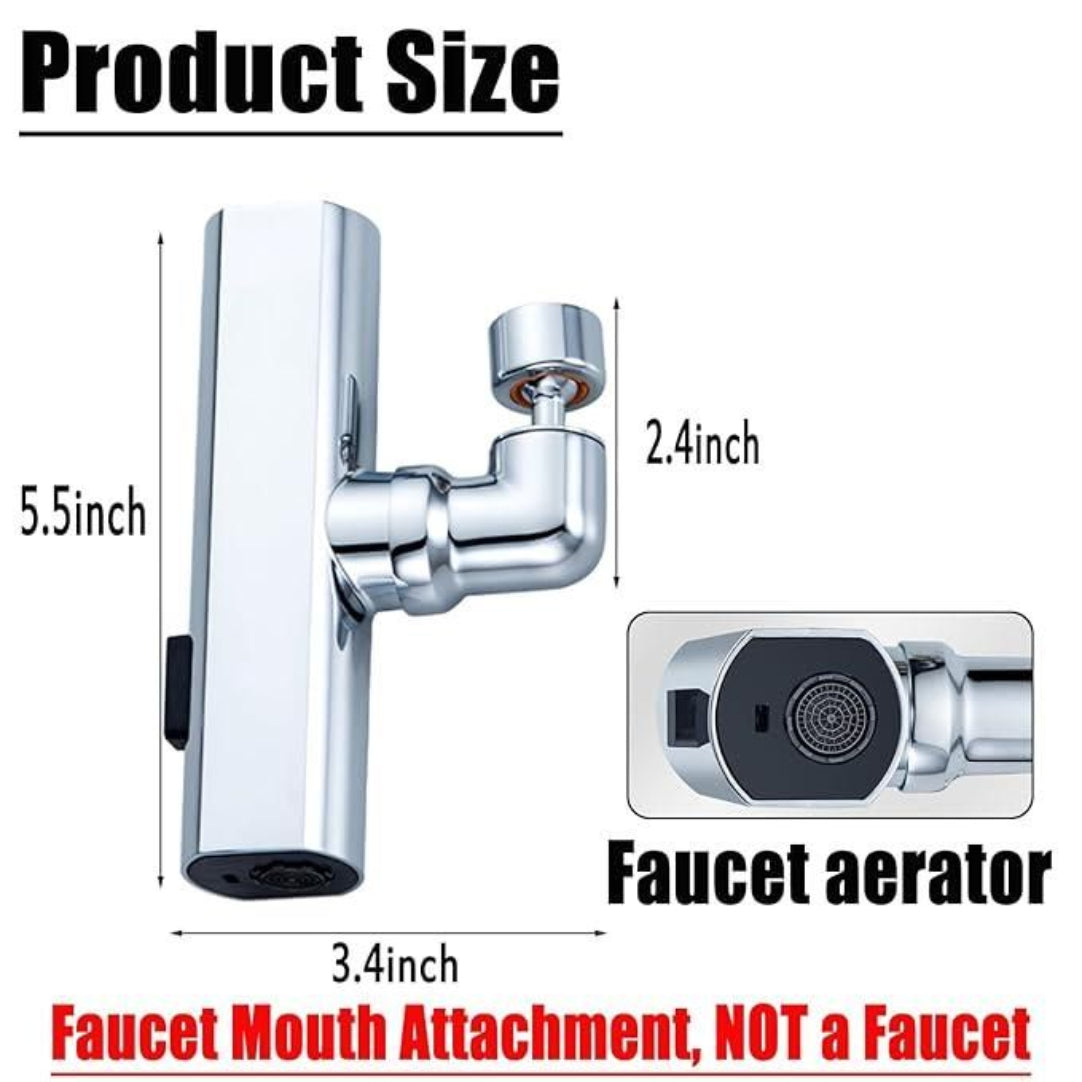 Faucet mouth attachment with dimensions labeled on a white background