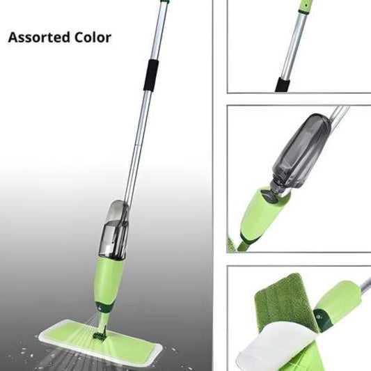Multifunctional cleaning tool with spray and scrubber head on a gray background