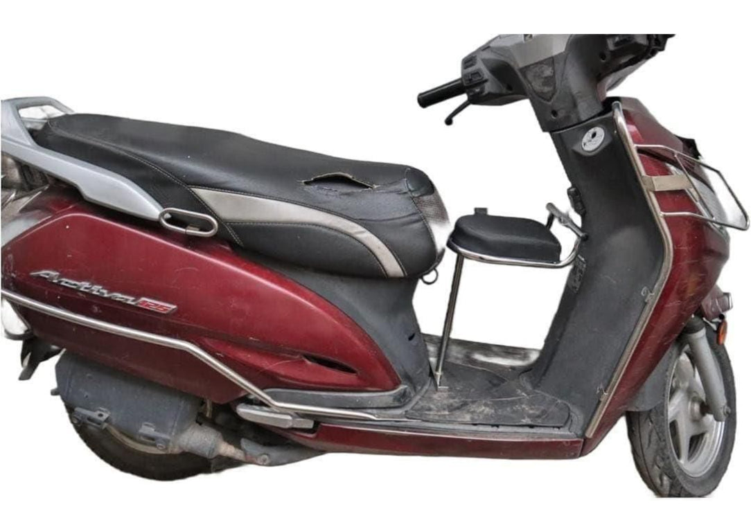Maroon scooter with visible branding on a white background