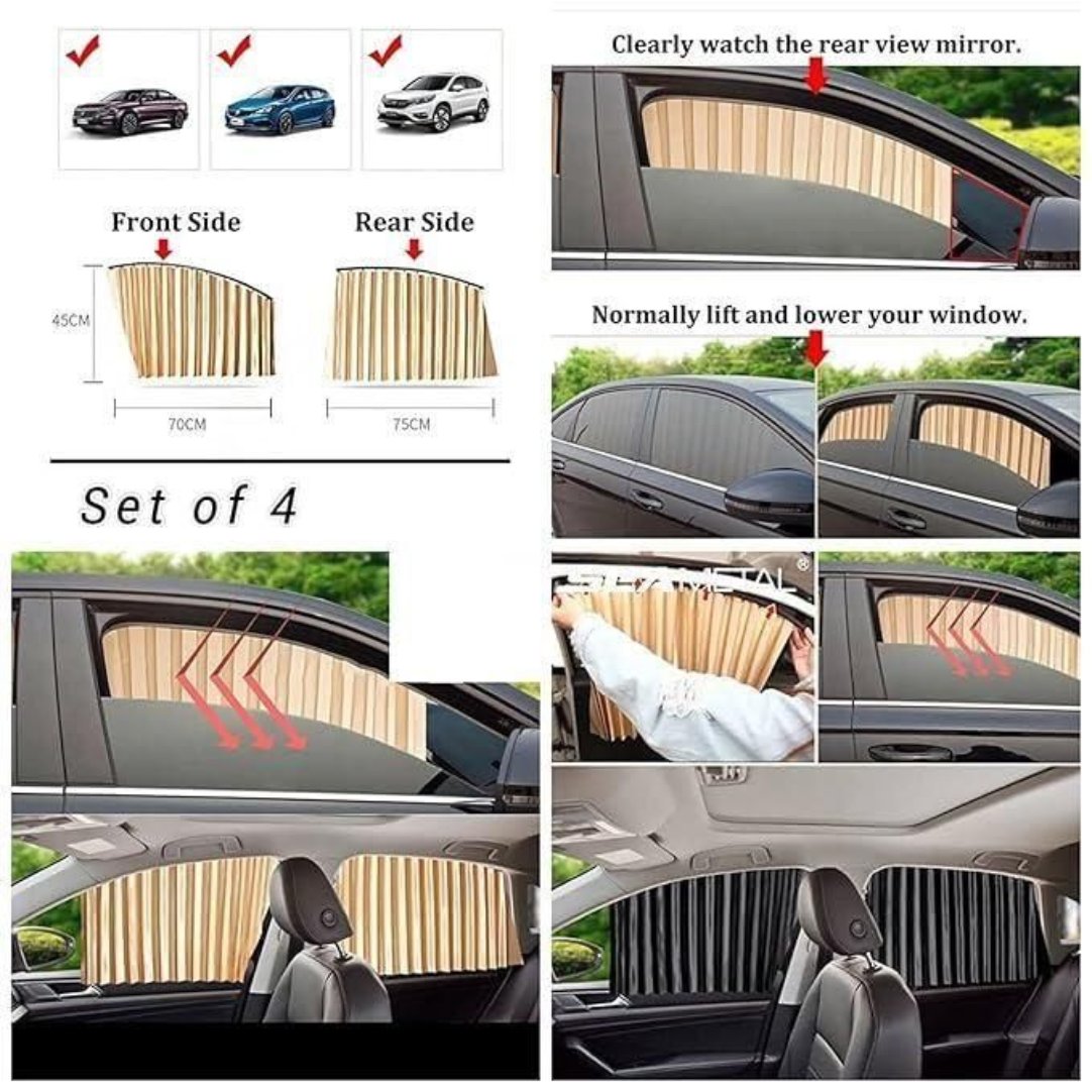Car Thermal Magnetic Window Sunshield 4 Pcs .