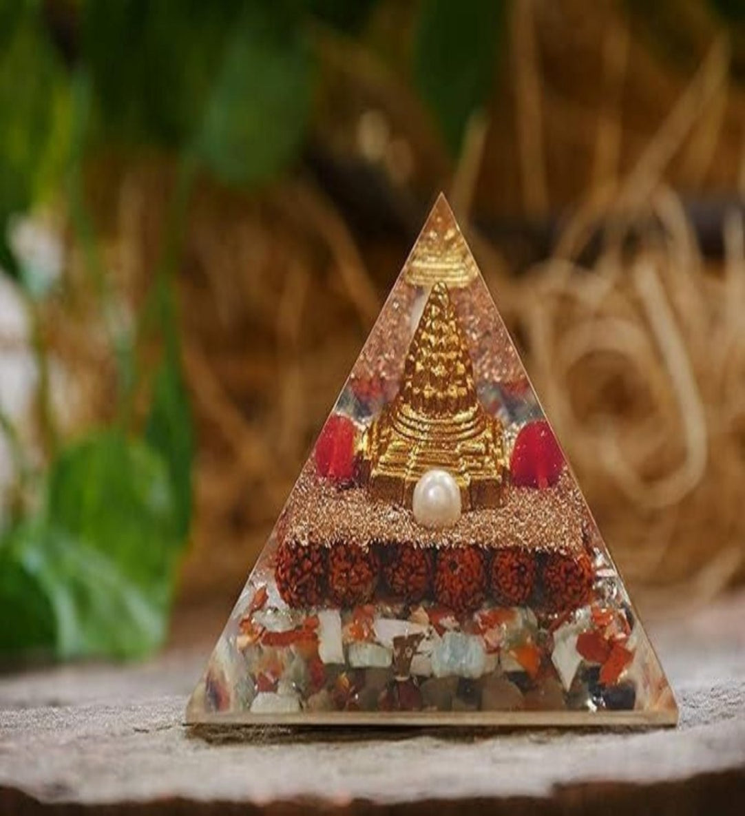Originate Pyramid Shri Yantra With Rudraksha .