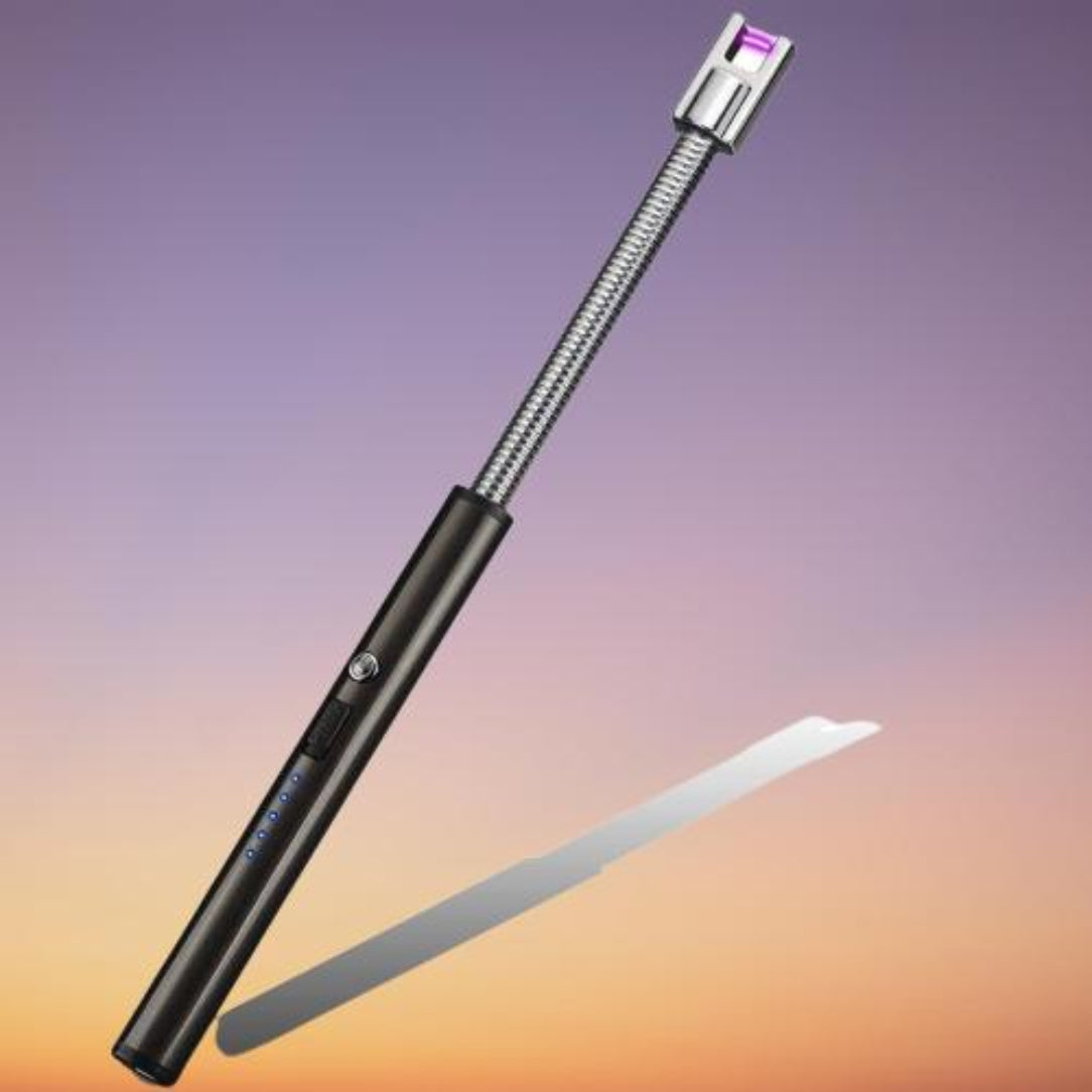 Black flexible LED light on a gradient background