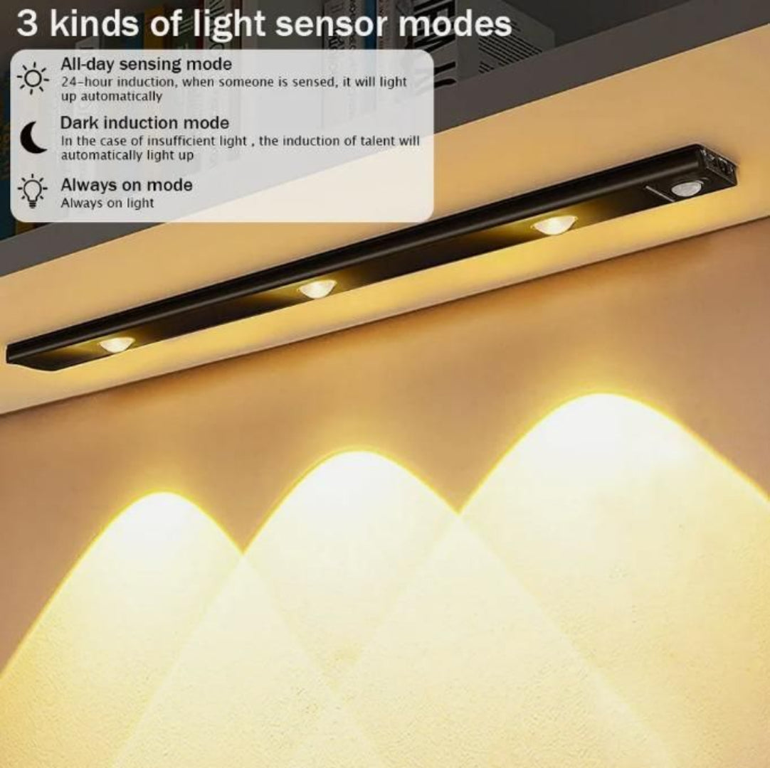 Light sensor mode description with a light strip on a wall