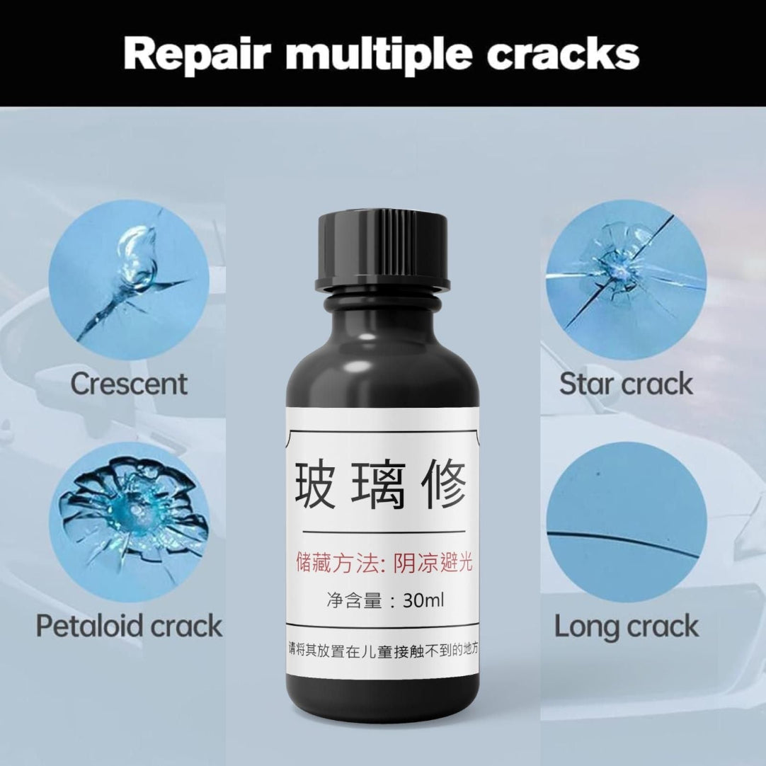 Glass Serum 30ml (BUY ONE GET ONE FREE ) Windshield Repair Resin Cracked Glass Repair Kit, Crack Repairing for Car