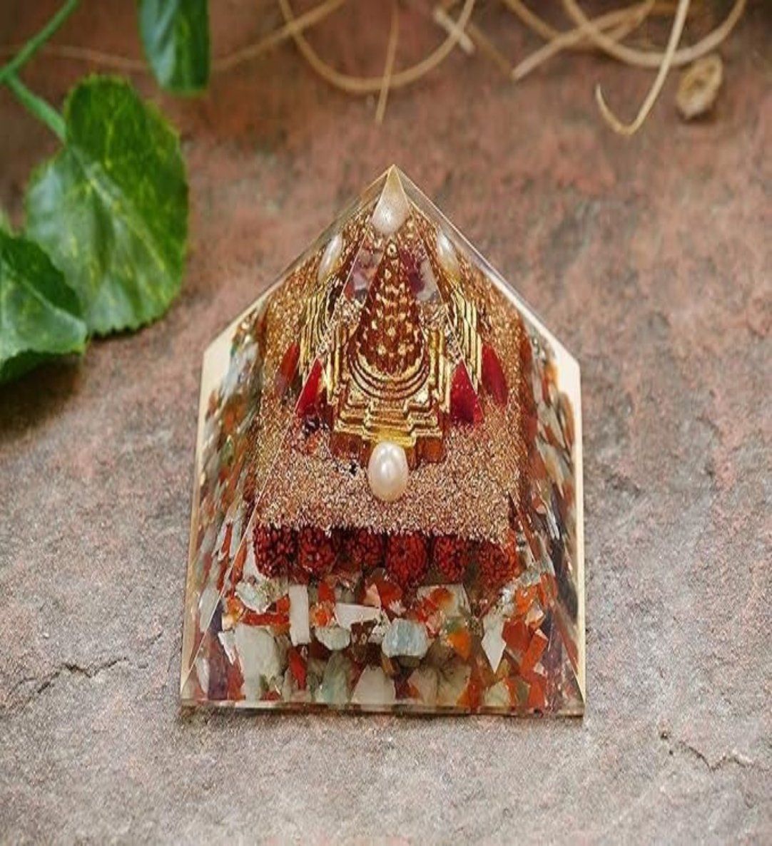 Originate Pyramid Shri Yantra With Rudraksha .