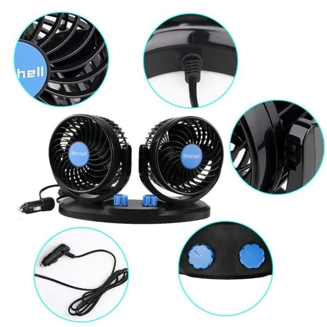Car Air Circulation Fan 360, Rotatable Auto Car Cooling Fan .