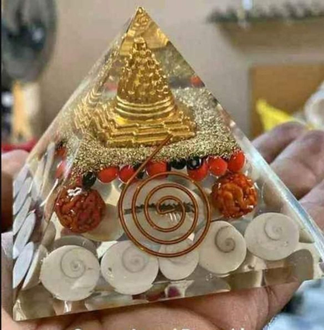 Crystal Wealth Gomati Chakra Shree Yantra Pyramid .