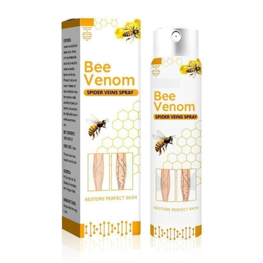 Bee Venom Spider Veins Spray packaging on a white background
