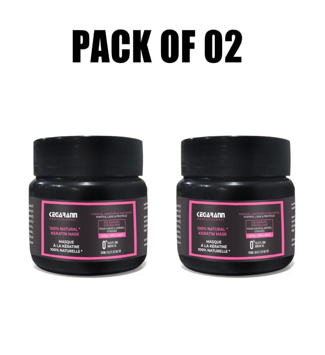 Two jars of CicaRAM Ultra Repairing Hair Mask with Keratin for Damaged and Stressed Hair, packaged as a set.