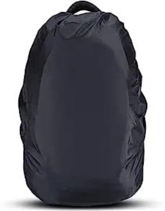 Black backpack cover on a white background