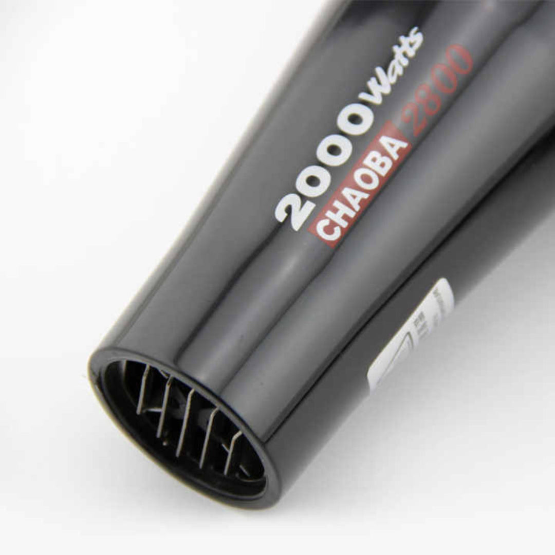 Black hair dryer with '2000 Watts CHAOBA' branding on a white background