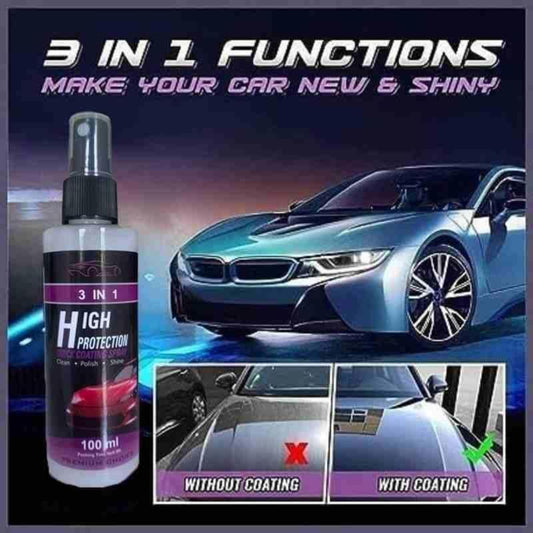 Car care product with a car and before/after effects on a dark background