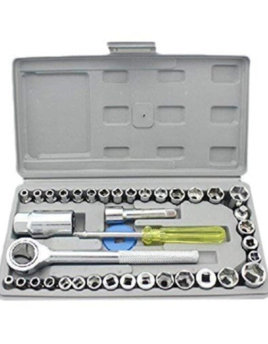 40 In 1 Pcs Tool Kit & Screwdriver, Socket, Wrench Set .