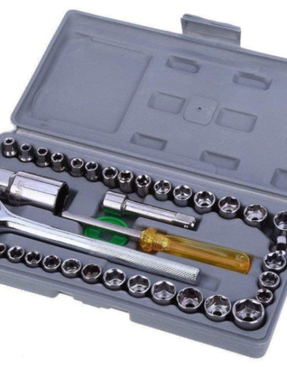 40 In 1 Pcs Tool Kit & Screwdriver, Socket, Wrench Set .