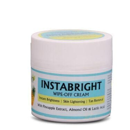 Instabright wipe-off cream jar with blue label on a white background