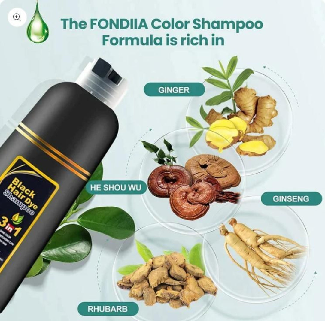 Unisex Instant Black Herbal Hair Dye Shampoo for Grey Hair Coverage Shampoo 3 in 1(100ml) Buy One Get One Free