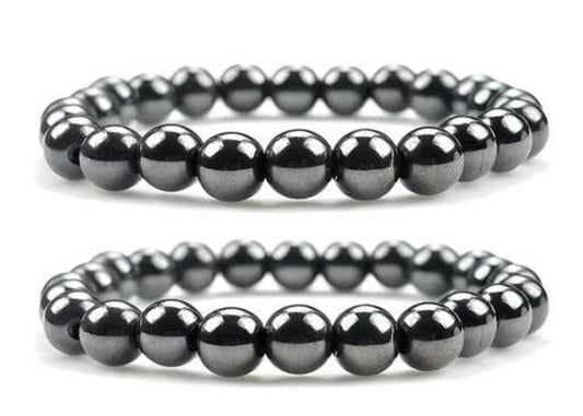 Natural Round Beads Magnetic Hematite Crystal Stone 8mm Bracelet ( Buy One Get One Free )