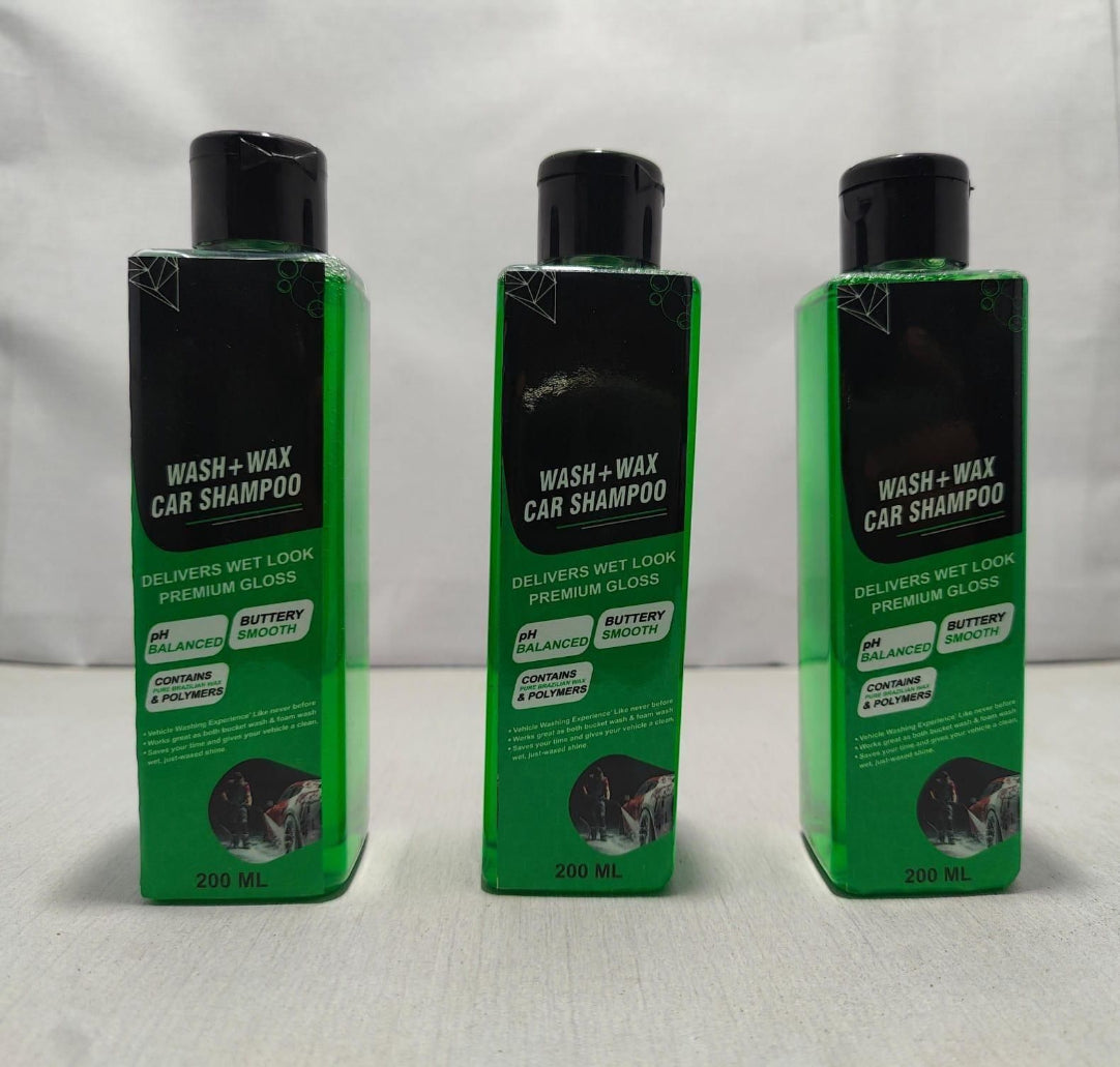 Wash and Wax Car Shampoo 200ml (Buy One Get Two Free ).