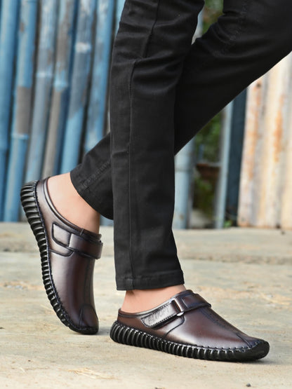 Men's Bantu Style Brown Loafer Casual Shoe .