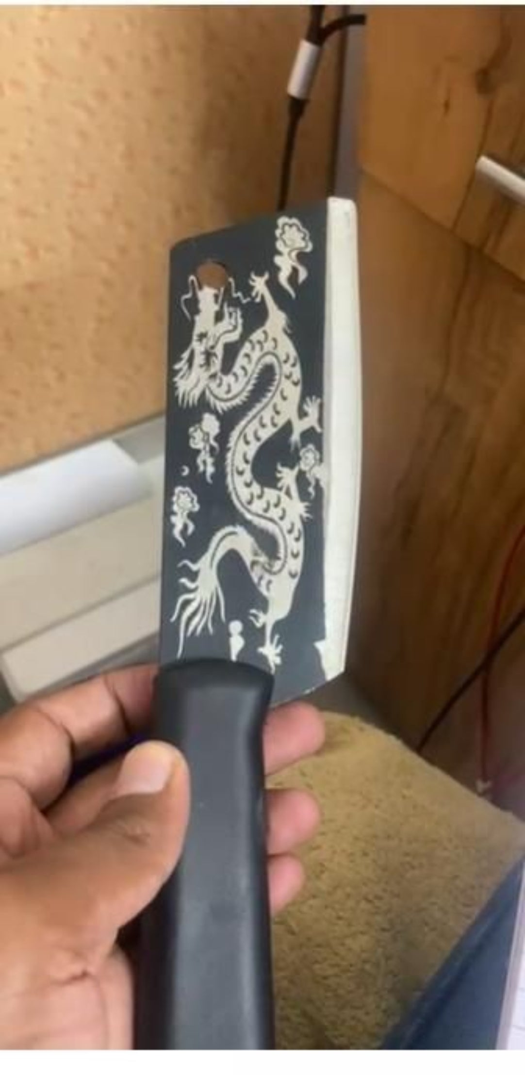 Dragon Chopping Knife Stainless Steel Blade .