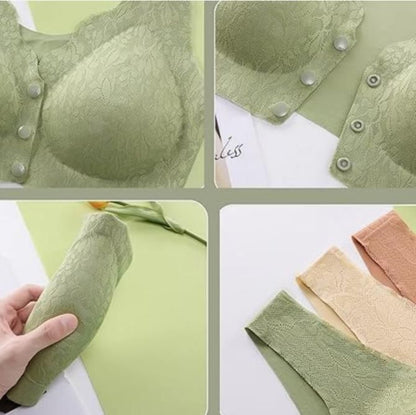 Women's Cotton Spandex Padded Front Open Feeding Bra Maternity Baby Nursing .