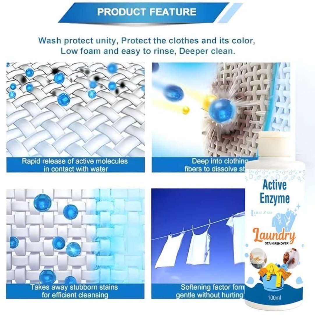 Active Enzyme Laundry Stain Remover (Buy One Get One Free )