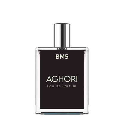 Aghori BM5 Eau De Parfum bottle on a white background