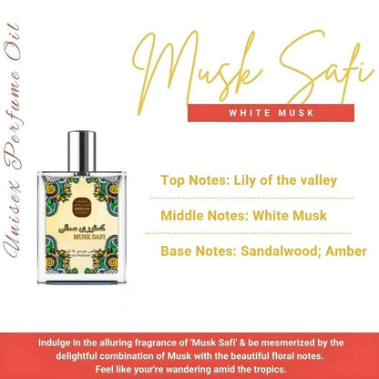 Musk Safi Pure Perfume Oil 50ML (Buy One Get One Free )