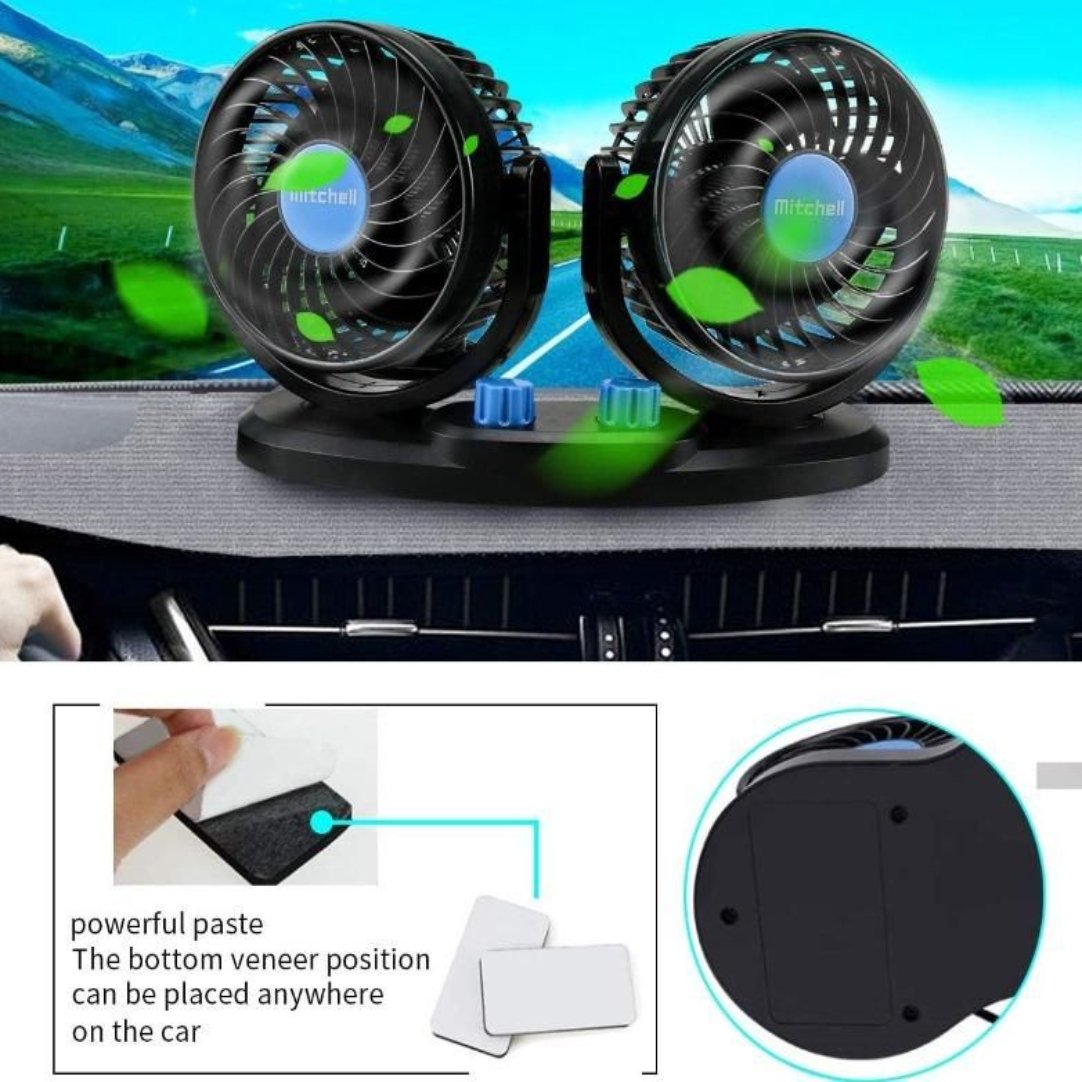 Car Air Circulation Fan 360, Rotatable Auto Car Cooling Fan .