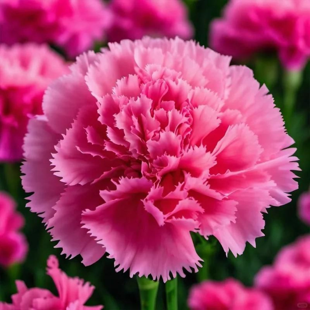 Close-up of a pink carnation flower with blurred background