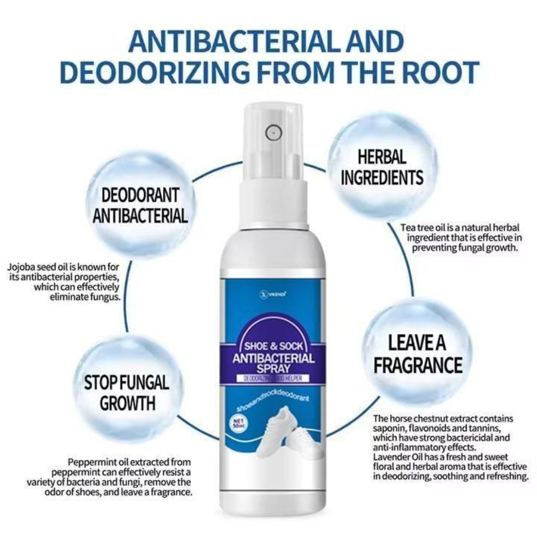 Antibacterial Shoe & Sock Deodorant Spray 60ml  ( Buy One Get One Free )