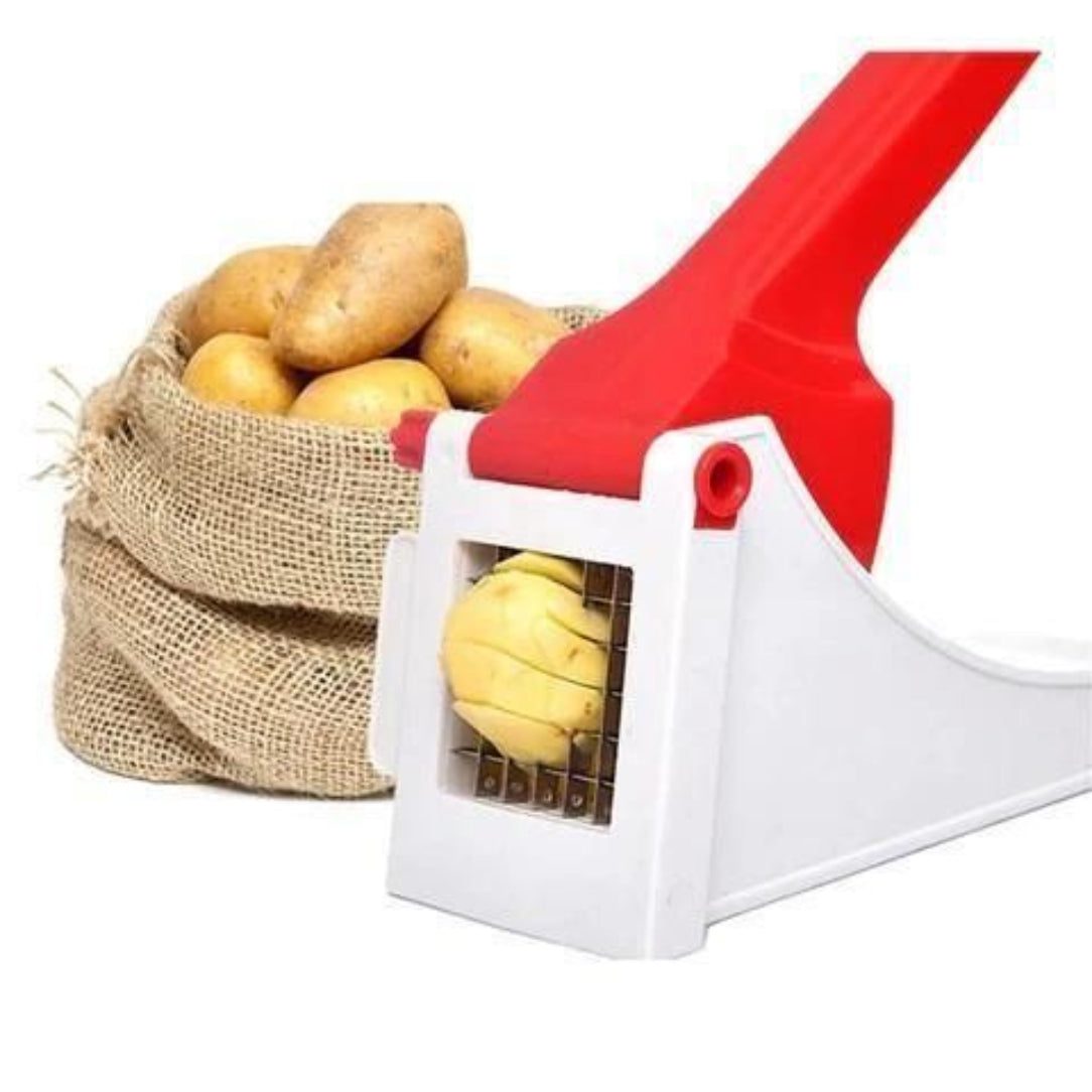 Potato peeler with potatoes on a white background