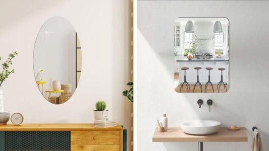 Combo of Oval Shape & Square Shape Mirror ( Buy One Get One Free )