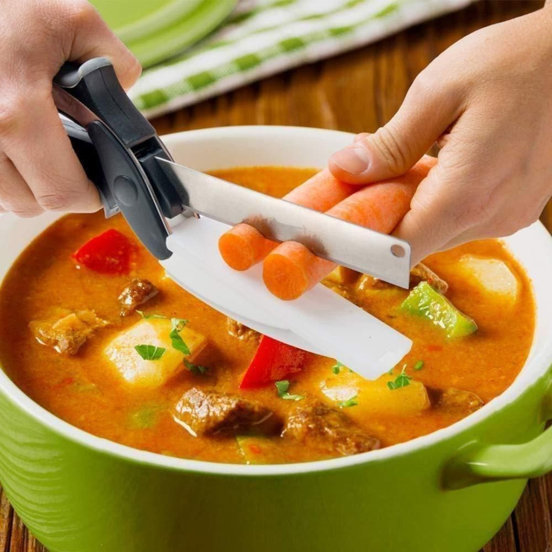 Clever Cutter - 2 in 1 Kitchen Knife .
