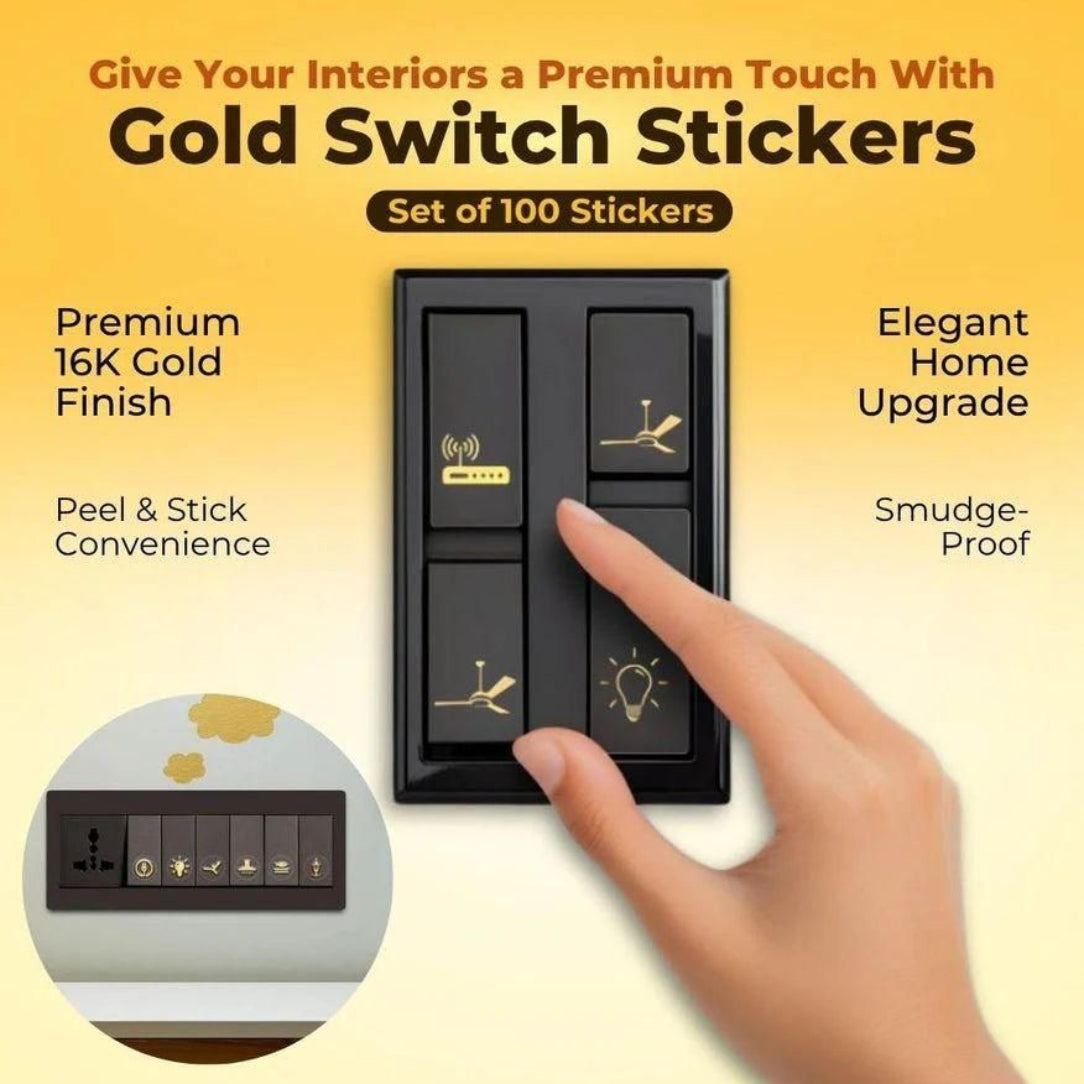 Gold Switch Stickers .