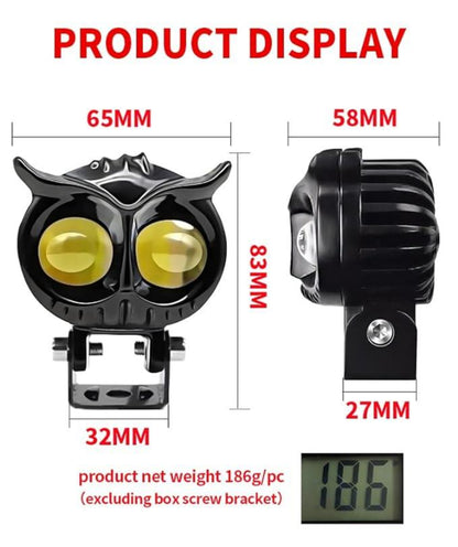 Owl Shape design motorcycle LED Fog light .