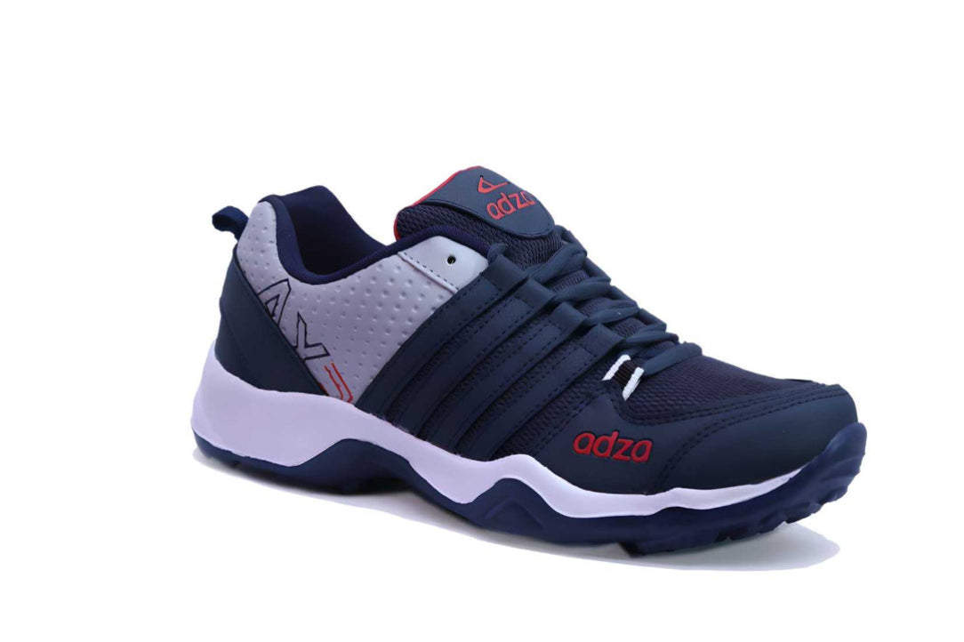 A navy blue casual shoe with mesh material and Airmix sole, featuring lace closure and brand logo on the side.