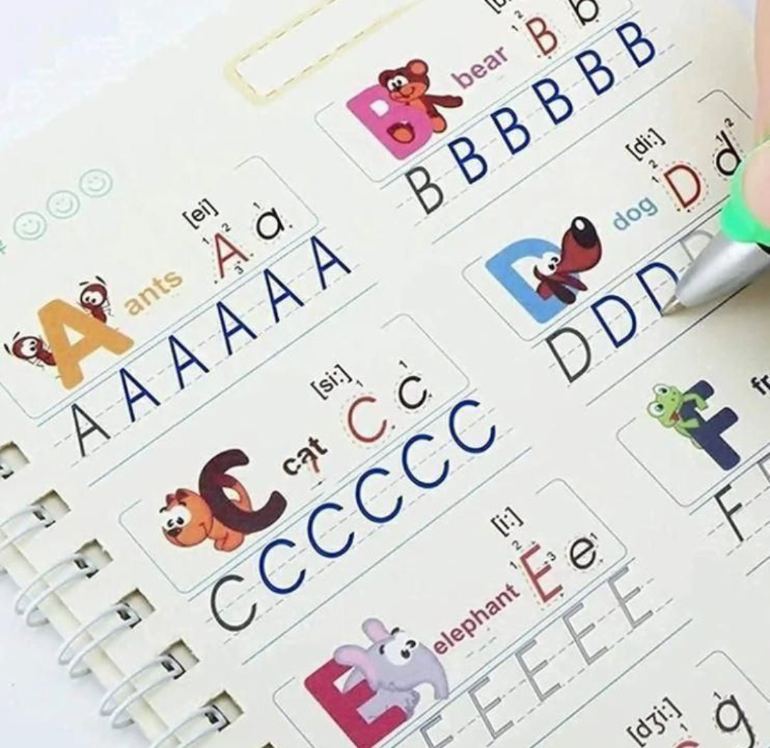 Educational chart with letters and animals for learning purposes