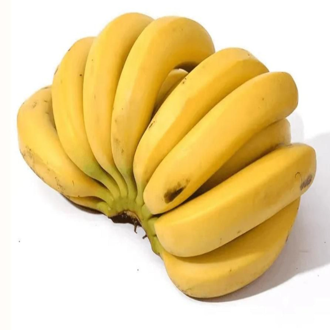 Bunch of yellow bananas on a white background