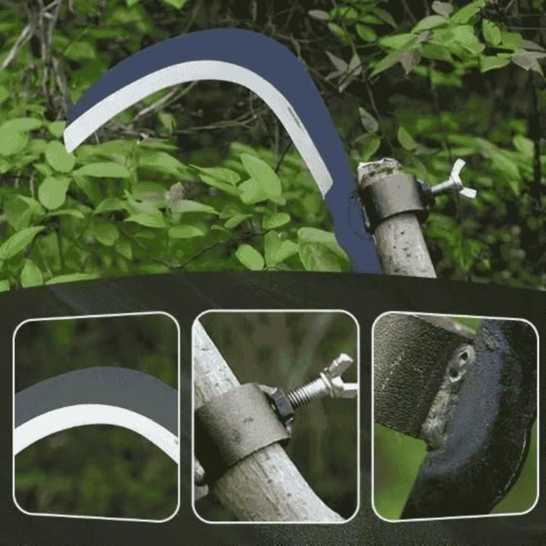 Grazing hook with close-up details against a green leafy background