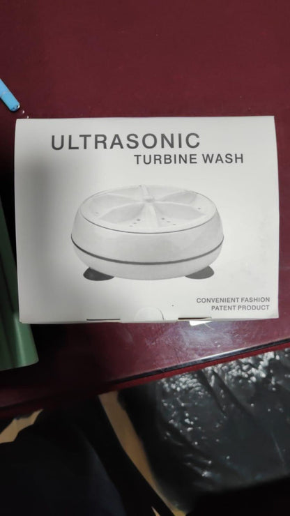 2 In1 Mini Washing Machine Portable Rotating Ultrasonic Turbine Washer
